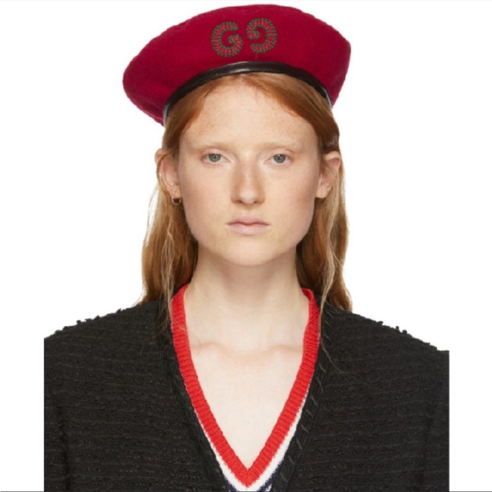 GUCCI LOGO EMBROIDERED TAM.